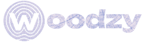 logo woodzy name blue