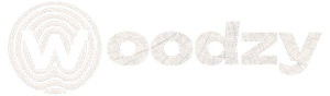logo woodzy name white