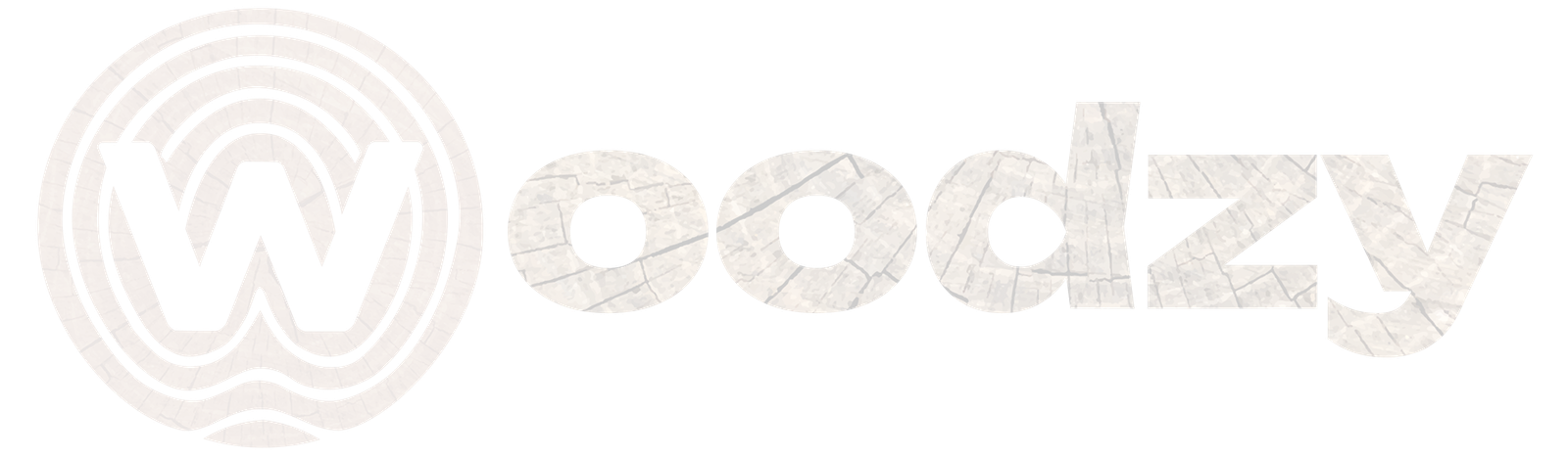 logo woodzy name white