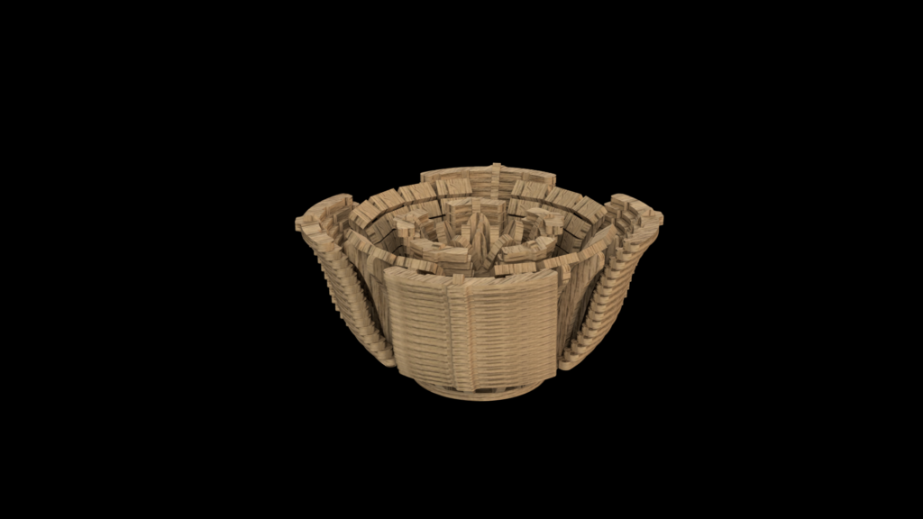 rendu rose fond noir