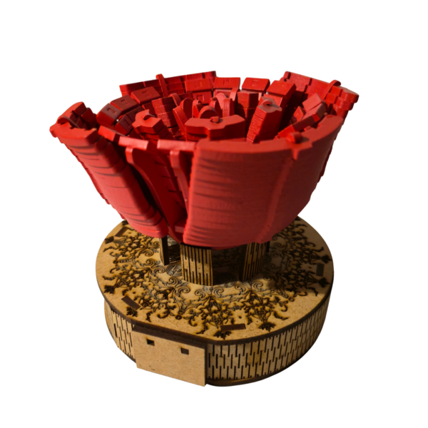 coffret woodzy : rose rose & socle gravé (copie)